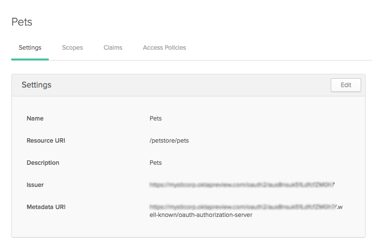 Authorization Server page