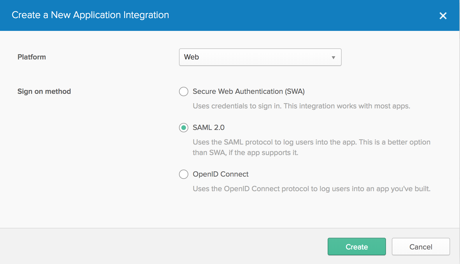 Create a New Application Integration