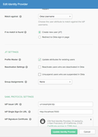 JIT settings for SAML IdP