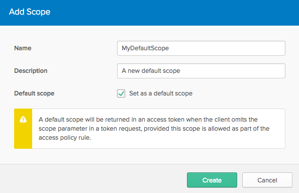 Default Scope Configuration UI