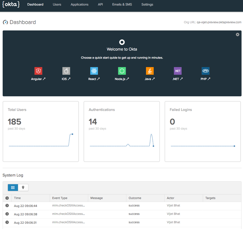 New Developer Dashboard