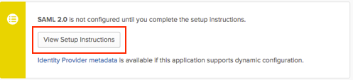 Accessing SAML Setup Instructions