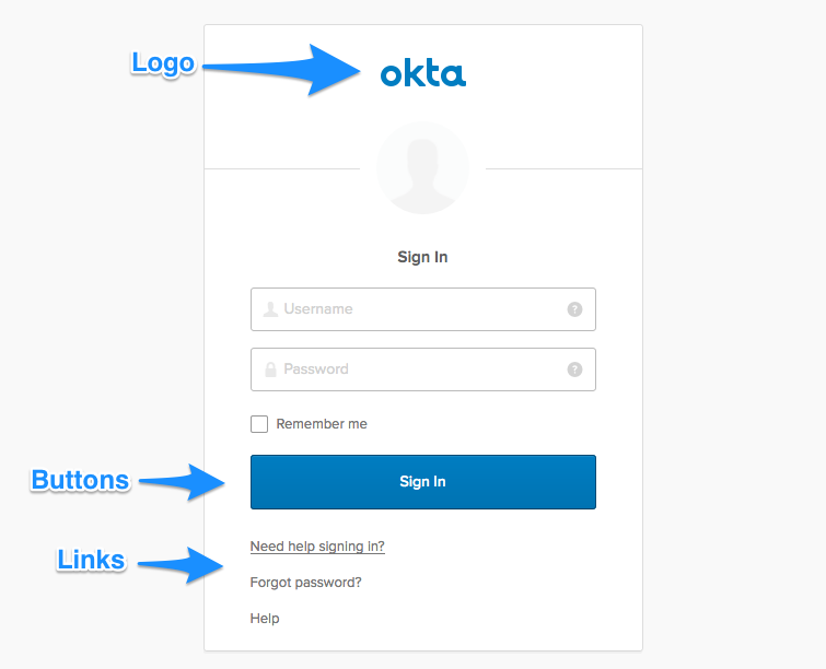 Screenshot of basic Okta Sign-In Widget